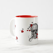 Mug à café rouge Rose (Devant gauche)