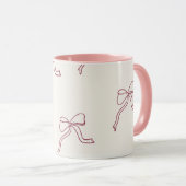 Mug à café - ruban rose esthétique 🎀 (Devant droit)
