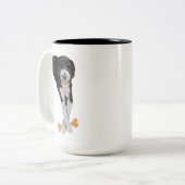 Mug à café Sheepadoodle et Os (Devant gauche)