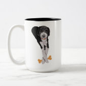 Mug à café Sheepadoodle et Os (Gauche)