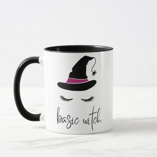Mug à café sorcière de base avec cils Halloween Cu (Gauche)