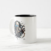 Mug à café squelette d'Halloween (Devant gauche)