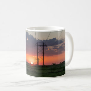 Mug à café Sunset Landcape Powerline