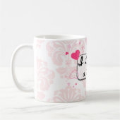 Mug à café sur le thème de l'amour avec des cœurs (Gauche)