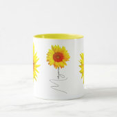 Mug à café Tour Soleil Élégant (Nom et Monogramme) (Centre)