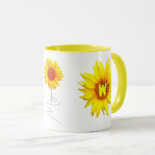 Mug à café Tour Soleil Élégant (Nom et Monogramme) (Devant droit)