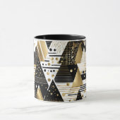 mug à café triangles abstraits or et noirs (Centre)