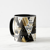 mug à café triangles abstraits or et noirs (Devant gauche)