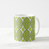 Mug à café vert Art déco Ovales (Devant droit)