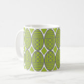 Mug à café vert Art déco Ovales (Devant gauche)