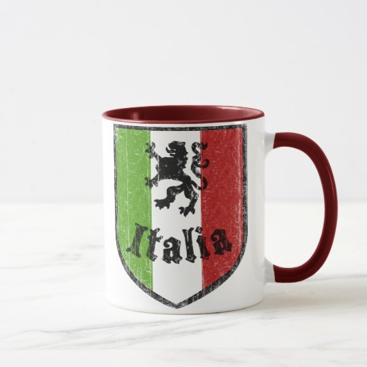 Mug à café vintage avec drapeau italien (Droite)
