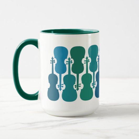 Mug à café violon bleu et vert (Gauche)