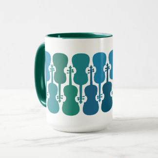 Mug à café violon bleu et vert