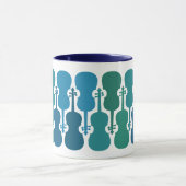 Mug à café violon bleu et vert (11 oz) (Centre)