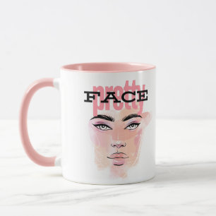 Mug à café visage abstrait joli