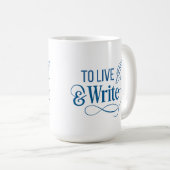 Mug à café 'Vivre & Écrire' - 15oz (Devant droit)