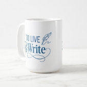 Mug à café 'Vivre & Écrire' - 15oz (Devant gauche)