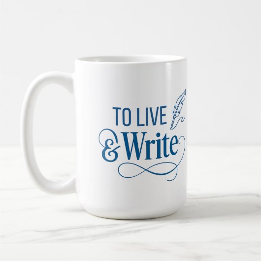 Mug à café 'Vivre & Écrire' - 15oz (Gauche)