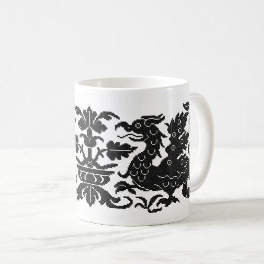 Mug à café Wyverns médiéval/Renaissance (Devant droit)