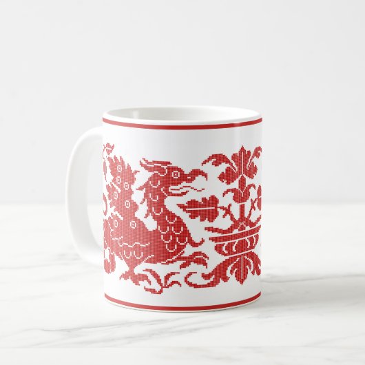 Mug à café Wyverns médiéval/Renaissance (Devant gauche)