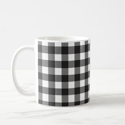 Mug à carreaux buffle noir et blanc (Gauche)