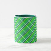 Mug à carreaux vert Prépa avec rayures blanches (Centre)