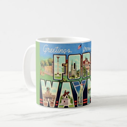 Mug à carte postale ancienne de Fort Wayne IN (Devant gauche)