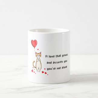 Mug A Cat Holding a Heart Balloon