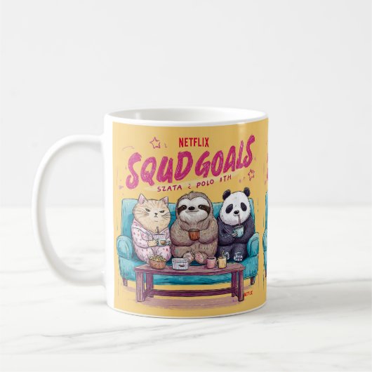 Mug  A Cat, Sloth, and Panda's Ultimate Netflix Night (Gauche)