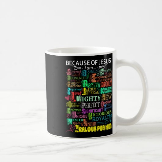 Mug À Cause De Jésus, Je Suis Sticker (Droite)