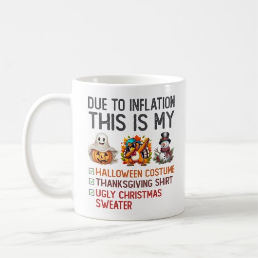 Mug A cause de l'inflation C'est mon costume d'Hallowe (Gauche)