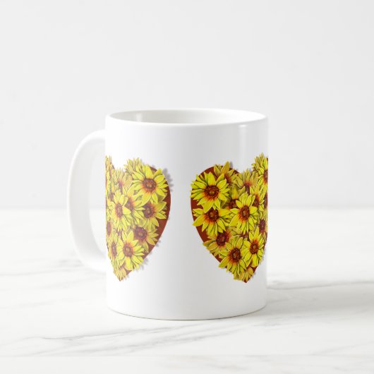 Mug à cœur de tournesol (Devant gauche)