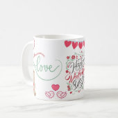 Mug à cœur floral Joyeuse Saint-Valentin (Devant gauche)