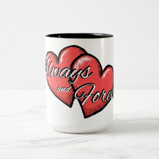 Mug à cœur "Toujours et pour toujours"
