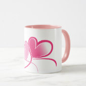 Mug à coeurs roses (Devant droit)