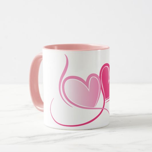 Mug à coeurs roses (Devant gauche)