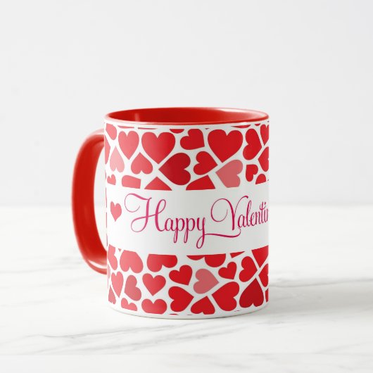 Mug à coeurs rouges (Devant gauche)