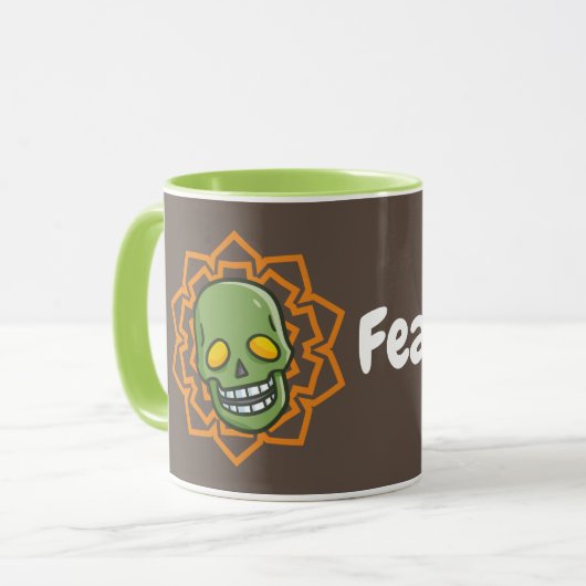 Mug à crâne vert personnalisable (Devant gauche)