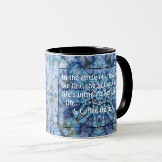 Mug à cravate - Mandala bleu (Devant droit)