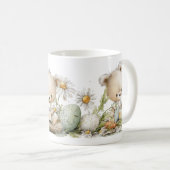 Mug A cute bear in a flower meadow with a jar of honey (Devant droit)