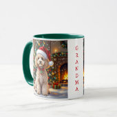 Mug A Cute Festive Poodle Personalized Christmas (Devant gauche)