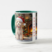 Mug A Cute Festive Poodle Personalized Christmas (Devant gauche)