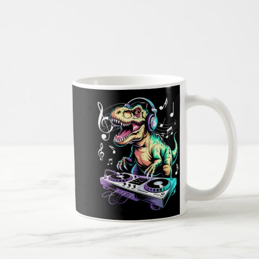 Mug A Cute T-rex Playing Electronic Music Funny Dj Din (Droite)