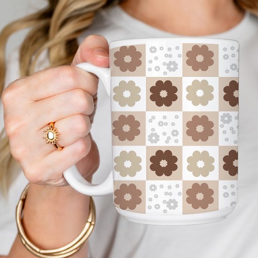 Mug À damiers à fleurs Boho