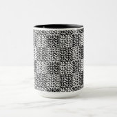 Mug à damiers Amour en noir et blanc (Centre)