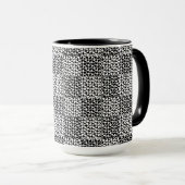Mug à damiers Amour en noir et blanc (Devant droit)