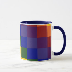 Mug à damiers arc-en-ciel