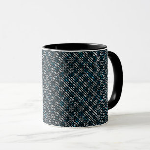 Mug À damiers bleu bizarre ou rayures inclinées, point