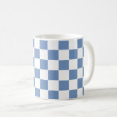 Mug à damiers bleu/gris et blanc (Devant droit)
