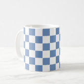 Mug à damiers bleu/gris et blanc (Devant gauche)